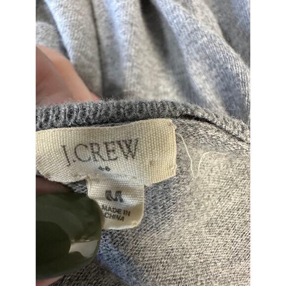 J.Crew Gray Ruffle Front Cardigan Sweater 100% Cotton Size M - Picture 9 of 11